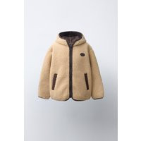 Zara - Hooded Faux Shearling Jacket - Ecru - 1½ Years (33,9 Inches) - Kids | Zara US