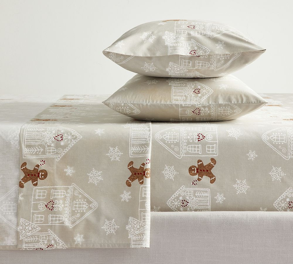 Gingerbread Village Percale Sheet Set | Pottery Barn (US)