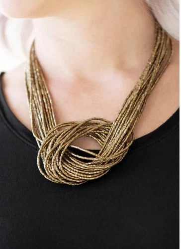 Paparazzi | Knotted Knockout - Brass Necklace | eBay | eBay US