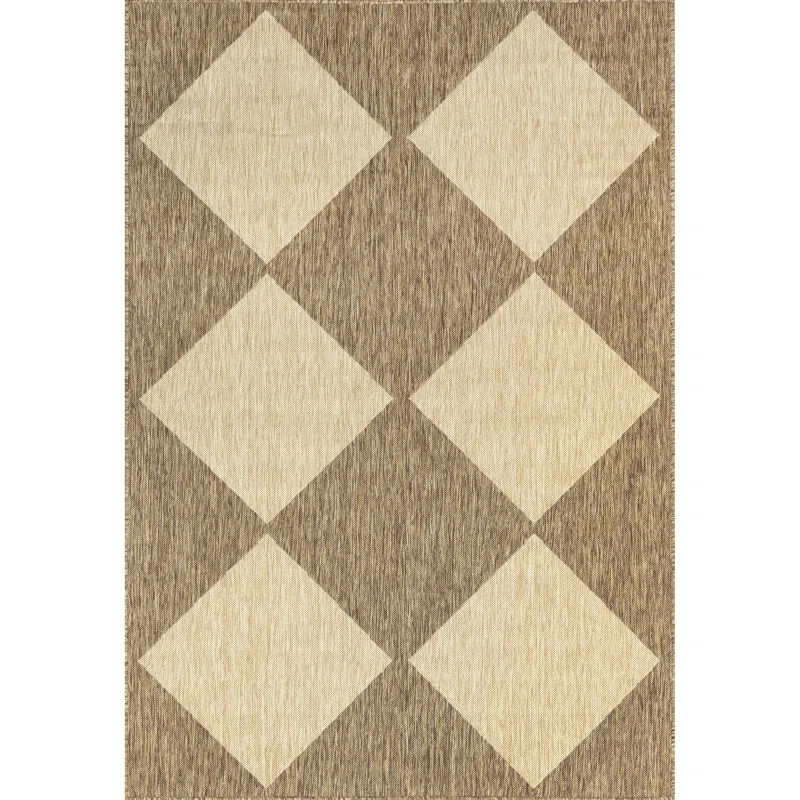 Delvan Transitional Diamond Beige Indoor/Outdoor Rug | Wayfair North America