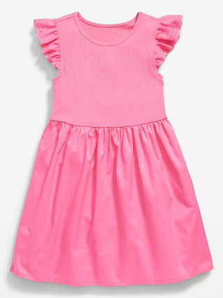 Flutter-Sleeve Fit and Flare Dress for Toddler Girls | Old Navy (US)