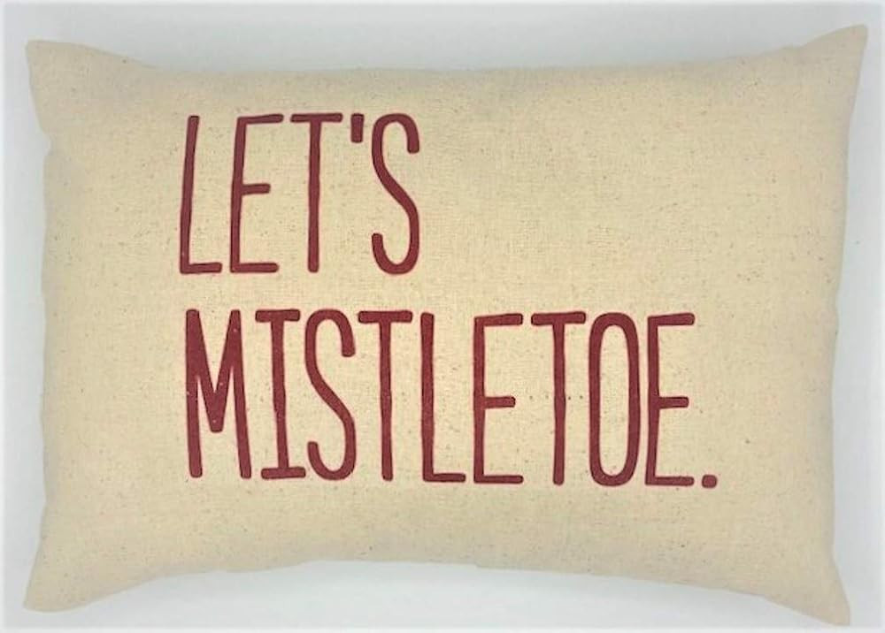 LET'S MISTLETOE Pillow, boyfriend, girlfriend, 12x18 Inch, Christmas, Funny | Amazon (US)