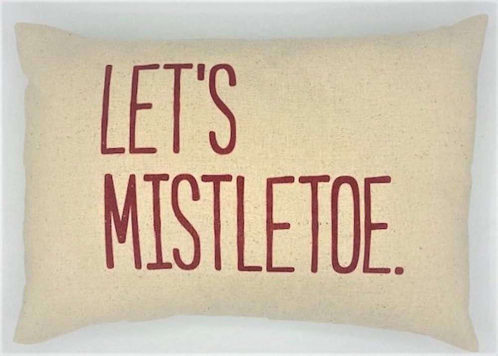 LET'S MISTLETOE Pillow, boyfriend, girlfriend, 12x18 Inch, Christmas, Funny | Amazon (US)