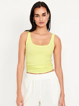 First-Layer Ribbed Scoop-Neck Tank Top | Old Navy (US)
