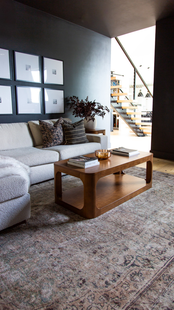 Our black-painted media room is one of my favorite cozy spaces in our home…