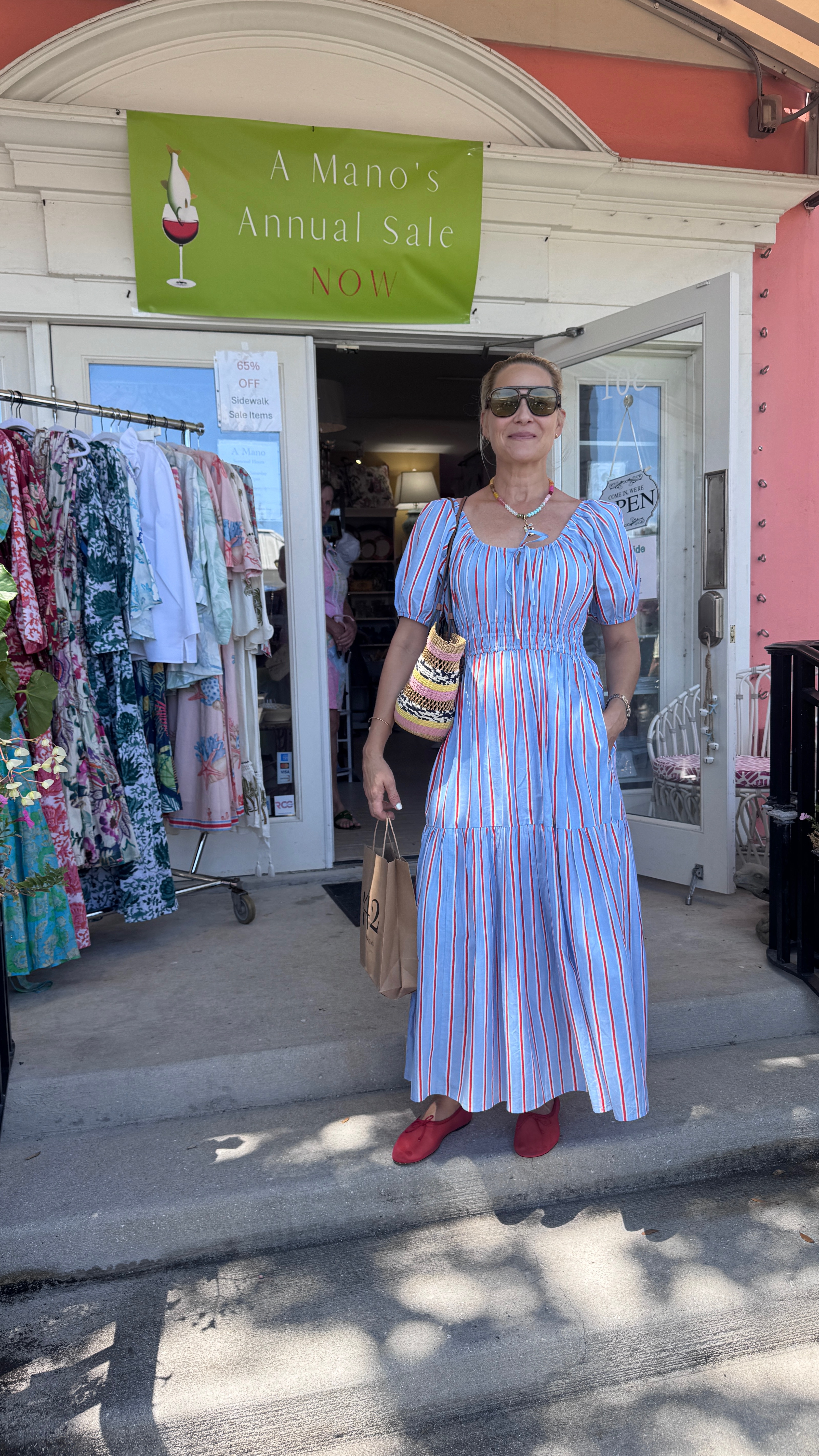 A great summer dress in blue and red stripes 

#LTKSeasonal #LTKSaleAlert #LTKOver40