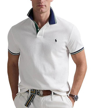 Classic Fit Tipped Mesh Short Sleeve Polo Shirt | Dillard's