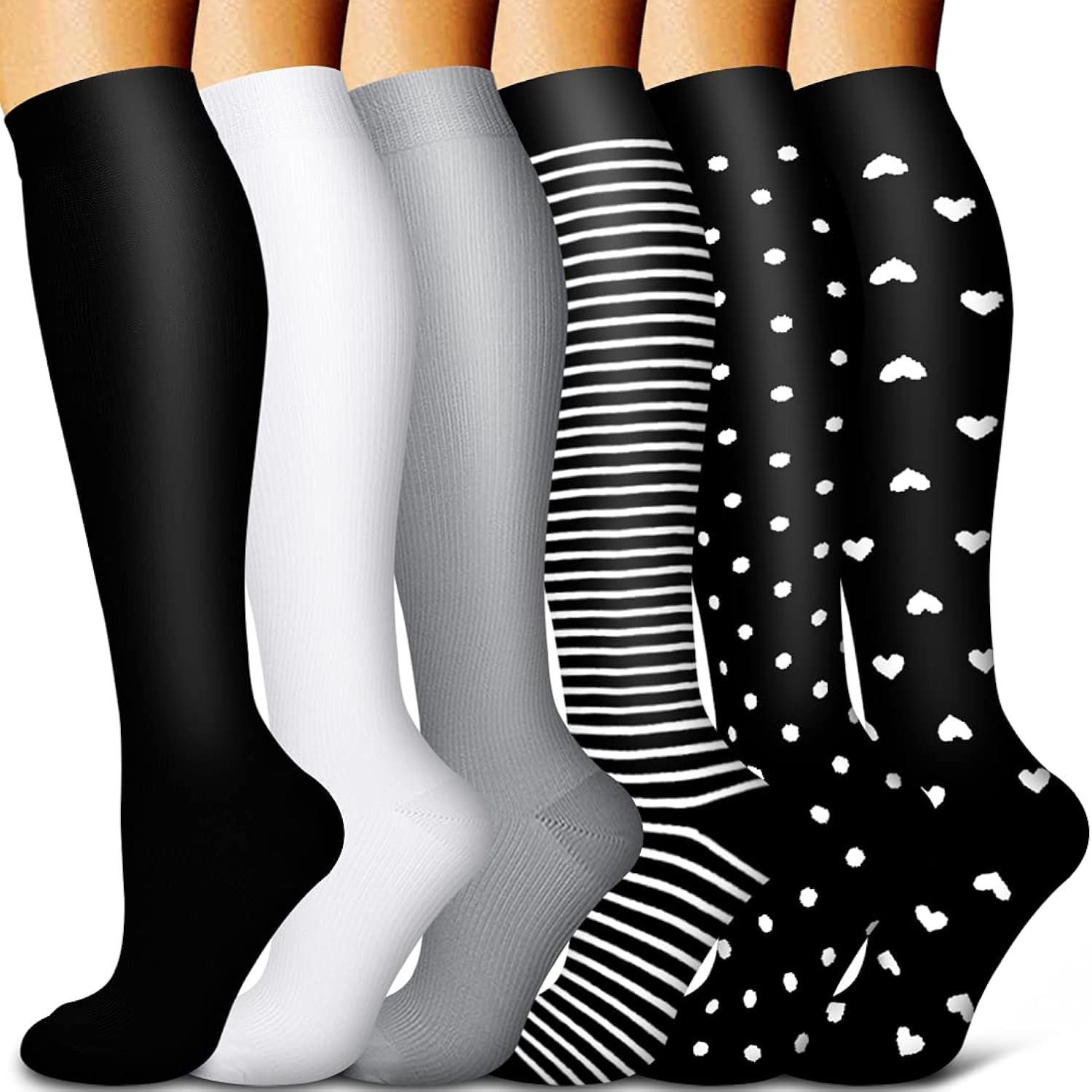 Copper Compression Socks Women & Men Circulation(6 pairs) - Best for Running, Nursing, Hiking, Recov | Amazon (US)