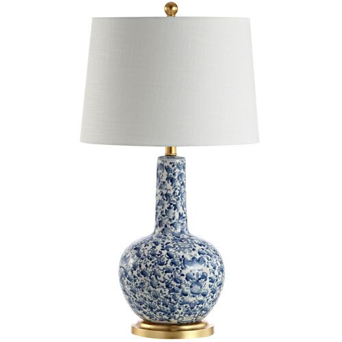 Leonora Table Lamp, Blue/White | One Kings Lane