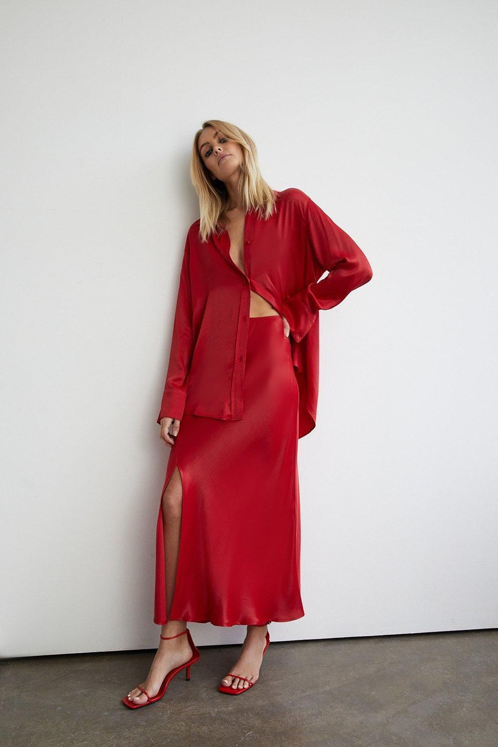 Satin Slip Skirt | Warehouse UK & IE