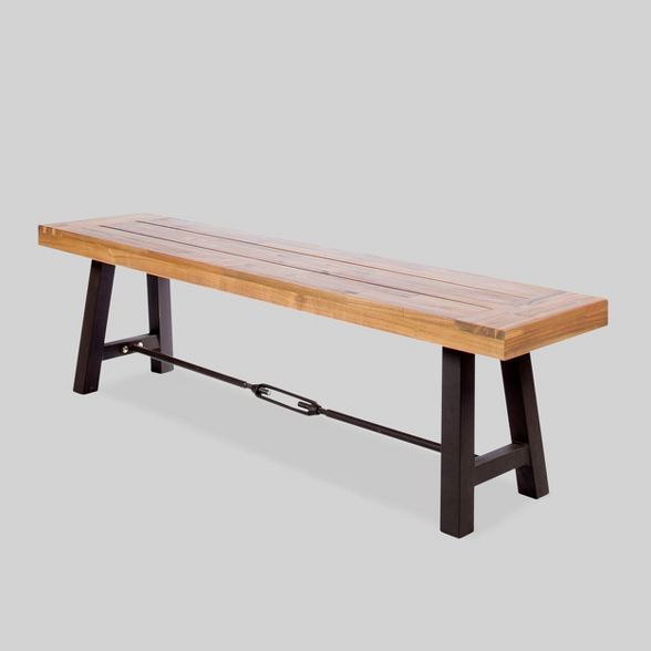 Catriona Acacia Wood Patio Bench - Teak - Christopher Knight Home | Target