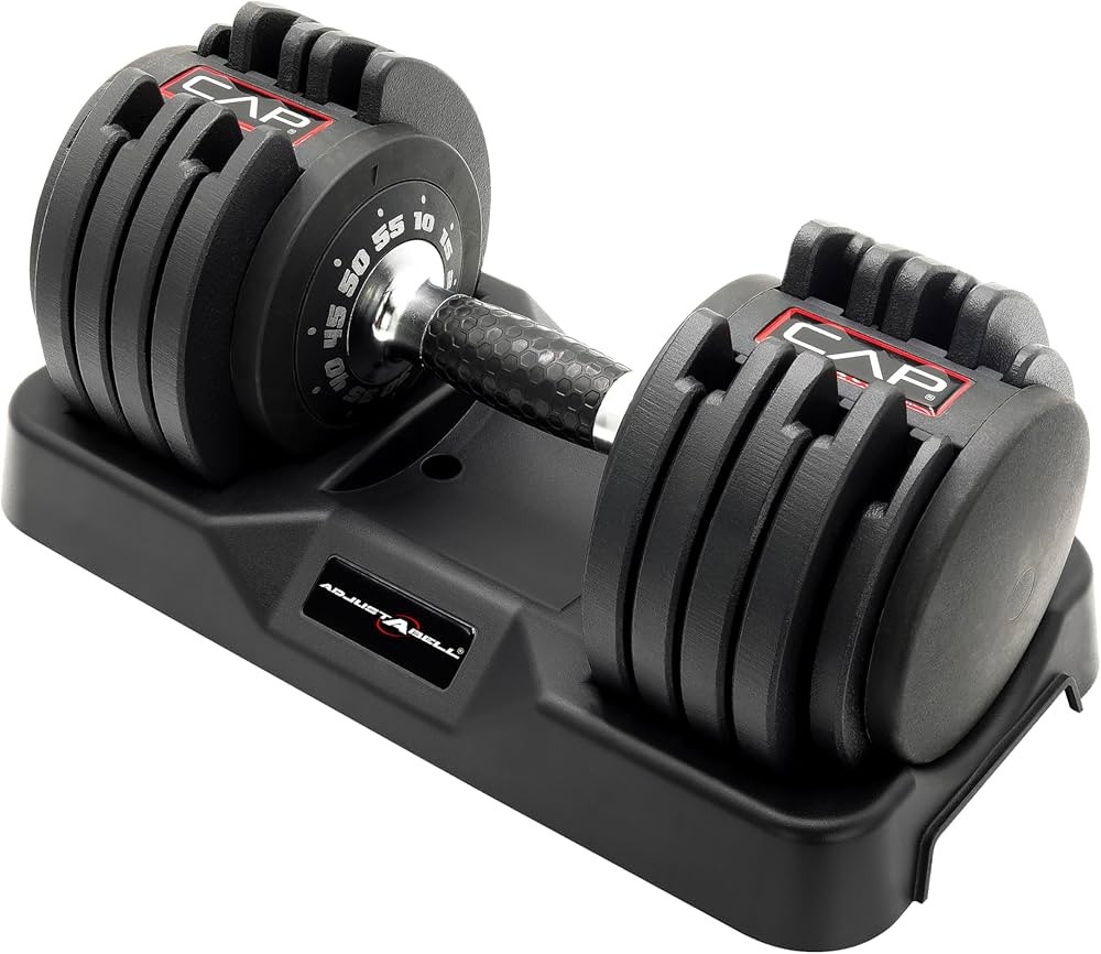 CAP Barbell ADJUSTABELL Adjustable Dumbbell Weights - Singles| 25 & 55 lb Single Weight Option | Amazon (US)