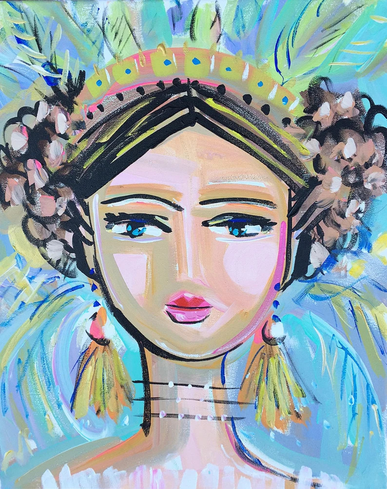 Warrior Girl Print on Paper or Canvas, "Gabby" | Etsy (US)