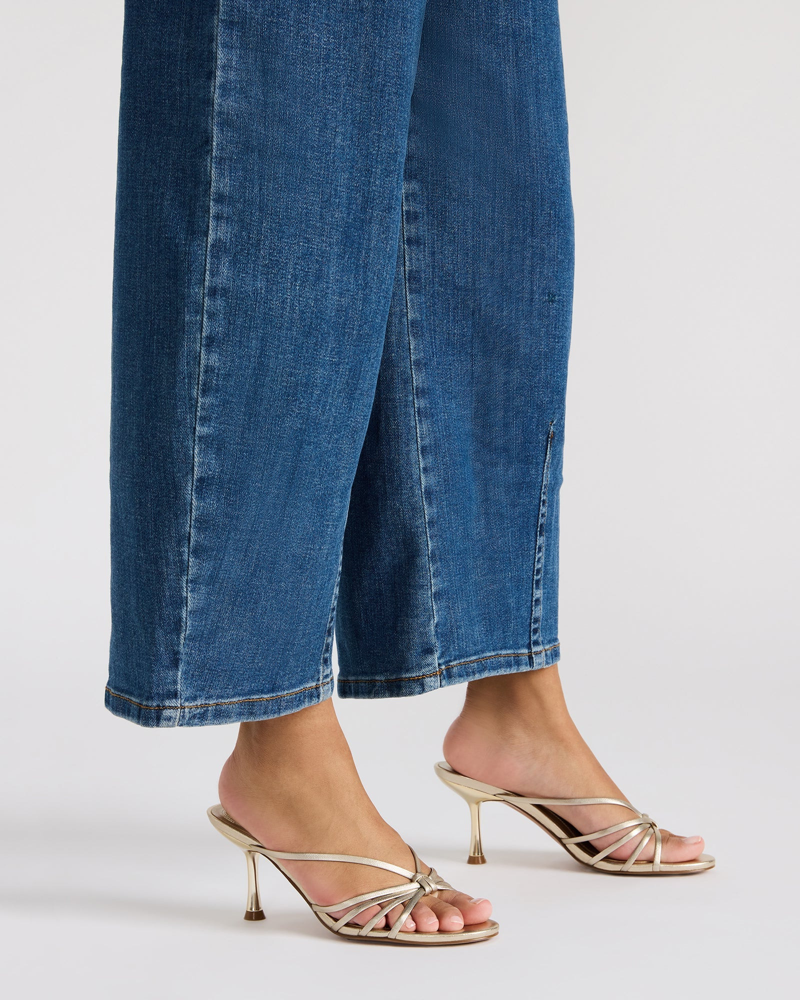 EDNA Champagne Leather Strappy Mule Heel | Women's Heels | Steve Madden (US)