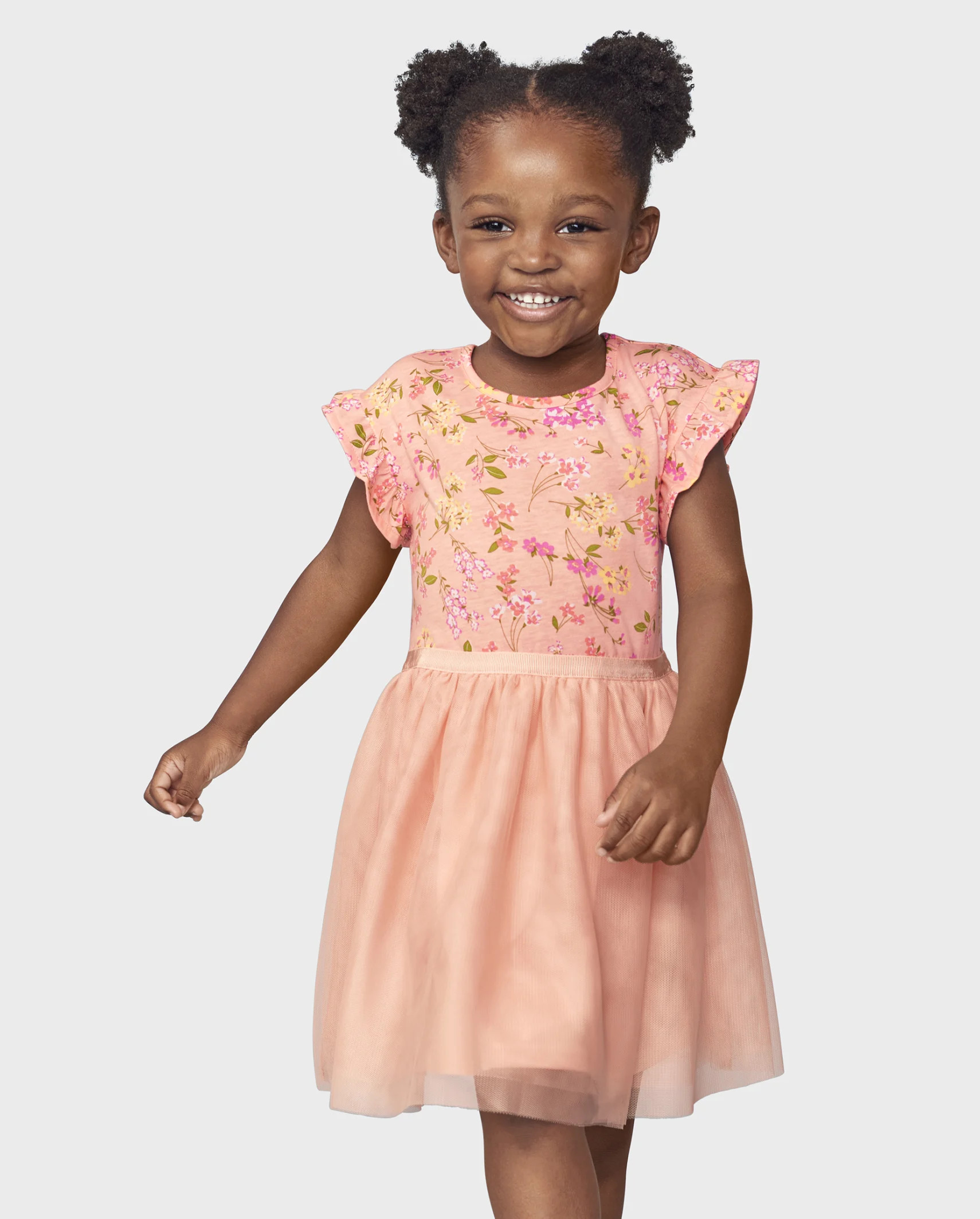 Baby And Toddler Girls Mommy And Me Floral Knit To Woven Dress - apricot glow | The Children's Place