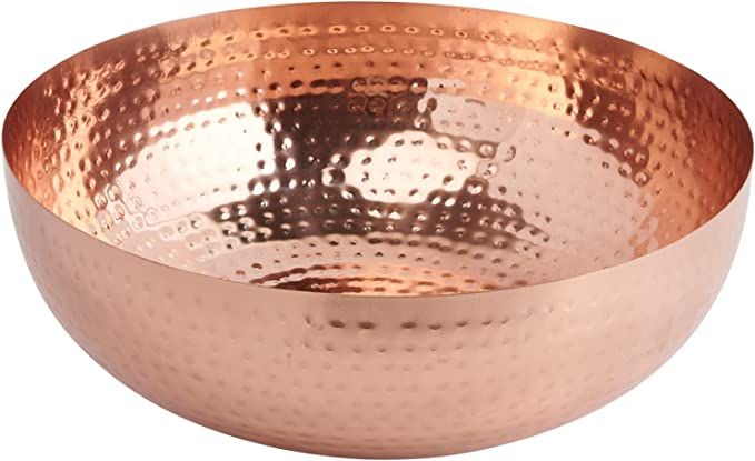 Creative Co-Op Round Hammered Metal Bowl, Copper Finish | Amazon (US)