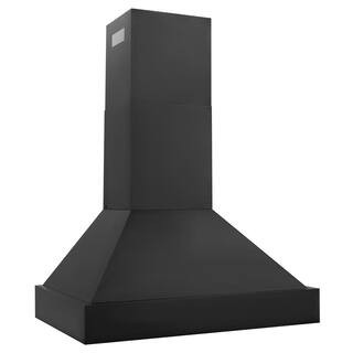36 in. 700 CFM Ducted Vent Wall Mount Range Hood in Black Stainless Steel | The Home Depot