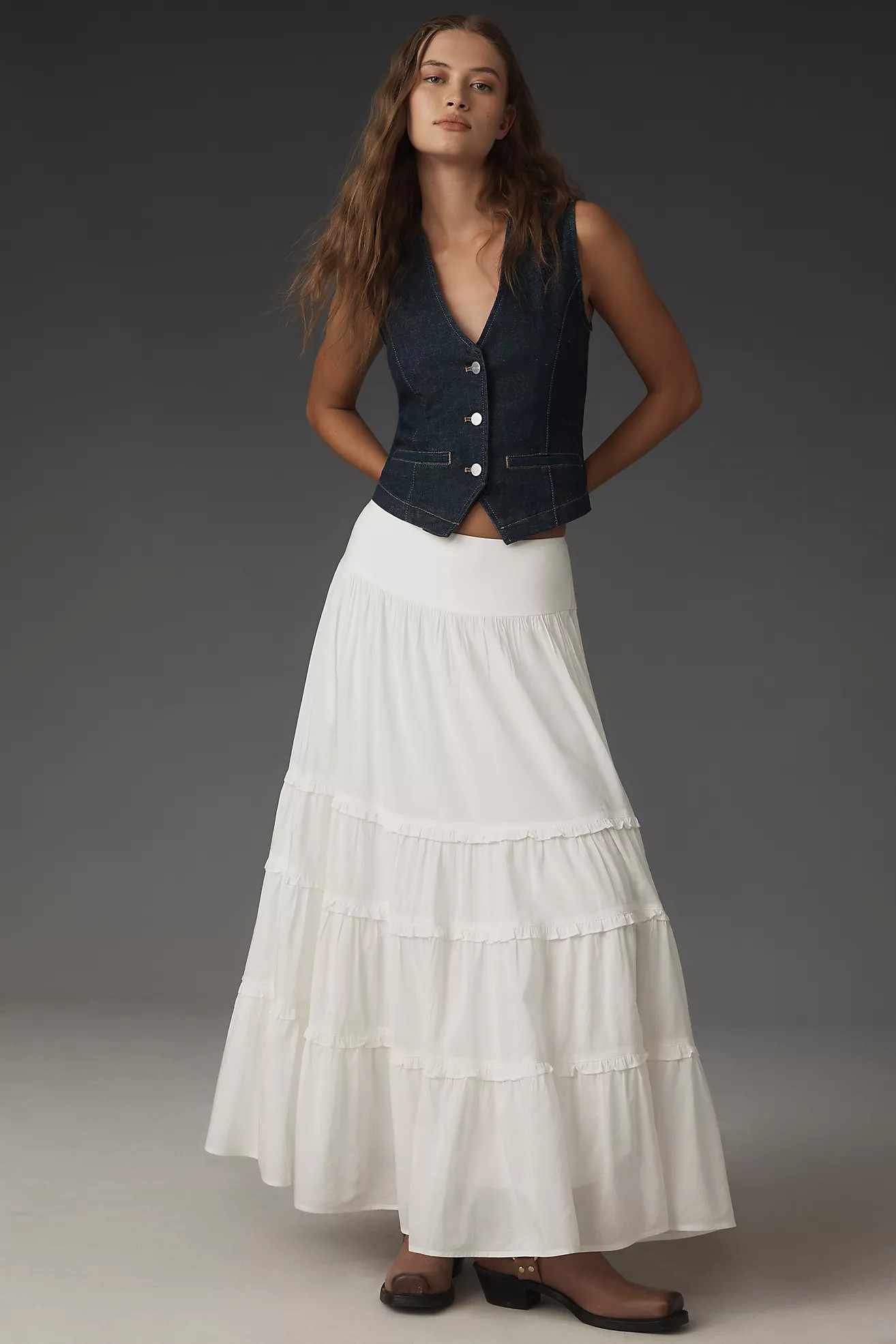 Reformation Tiered Midi Skirt | Anthropologie (US)