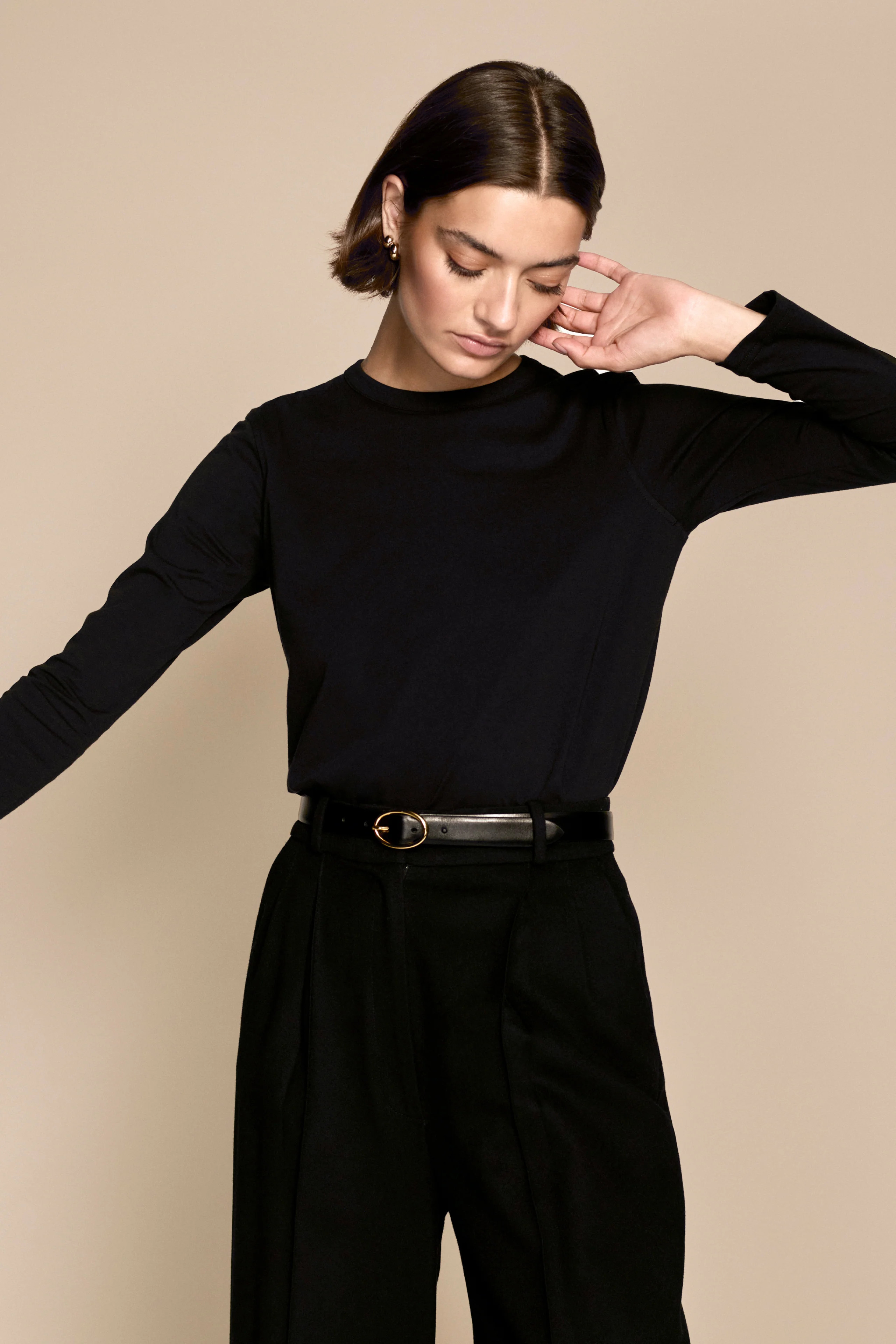 The Long Sleeve Perfect Tee in Black | Sold Out NYC