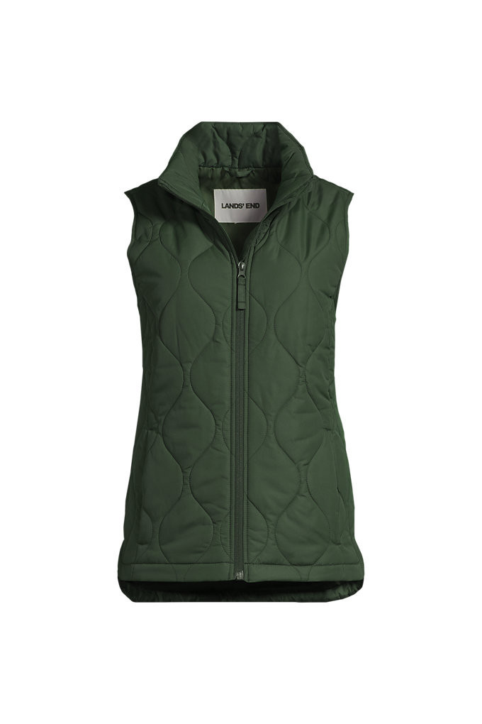 Petite FeatherFree Quilted Insulated Vest - Lands' End - Green - L | Lands' End (US)