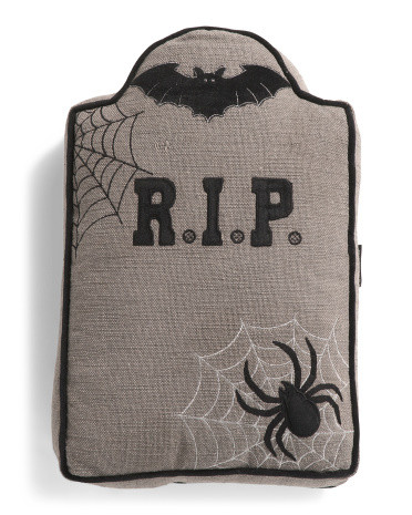 18x12 Rip Gravestone Shaped Halloween Pillow | TJ Maxx