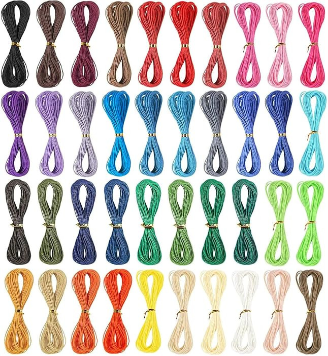 400m 40 Colors 1mm Waxed Polyester Cord Bracelet Cord Wax Coated String for Bracelets Waxed Threa... | Amazon (US)