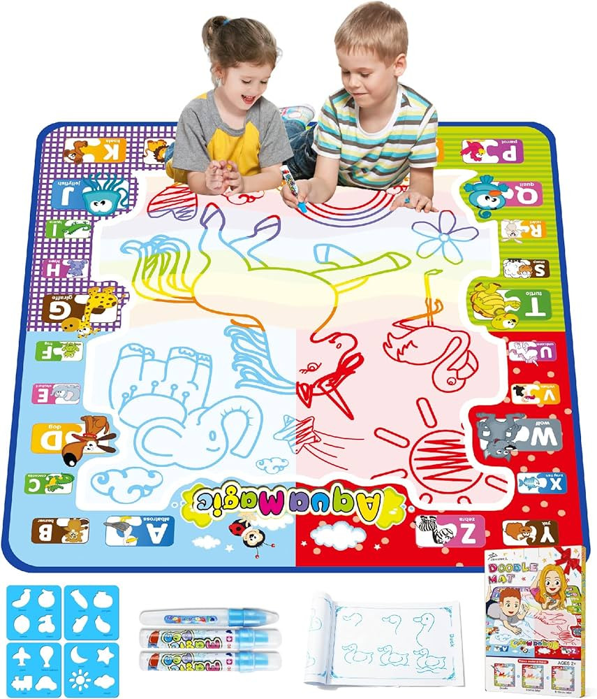 Jasonwell Aqua Water Doodle Mat 31 X 31 Inches Extra Large Magic Drawing Doodling Mat Coloring Ma... | Amazon (US)