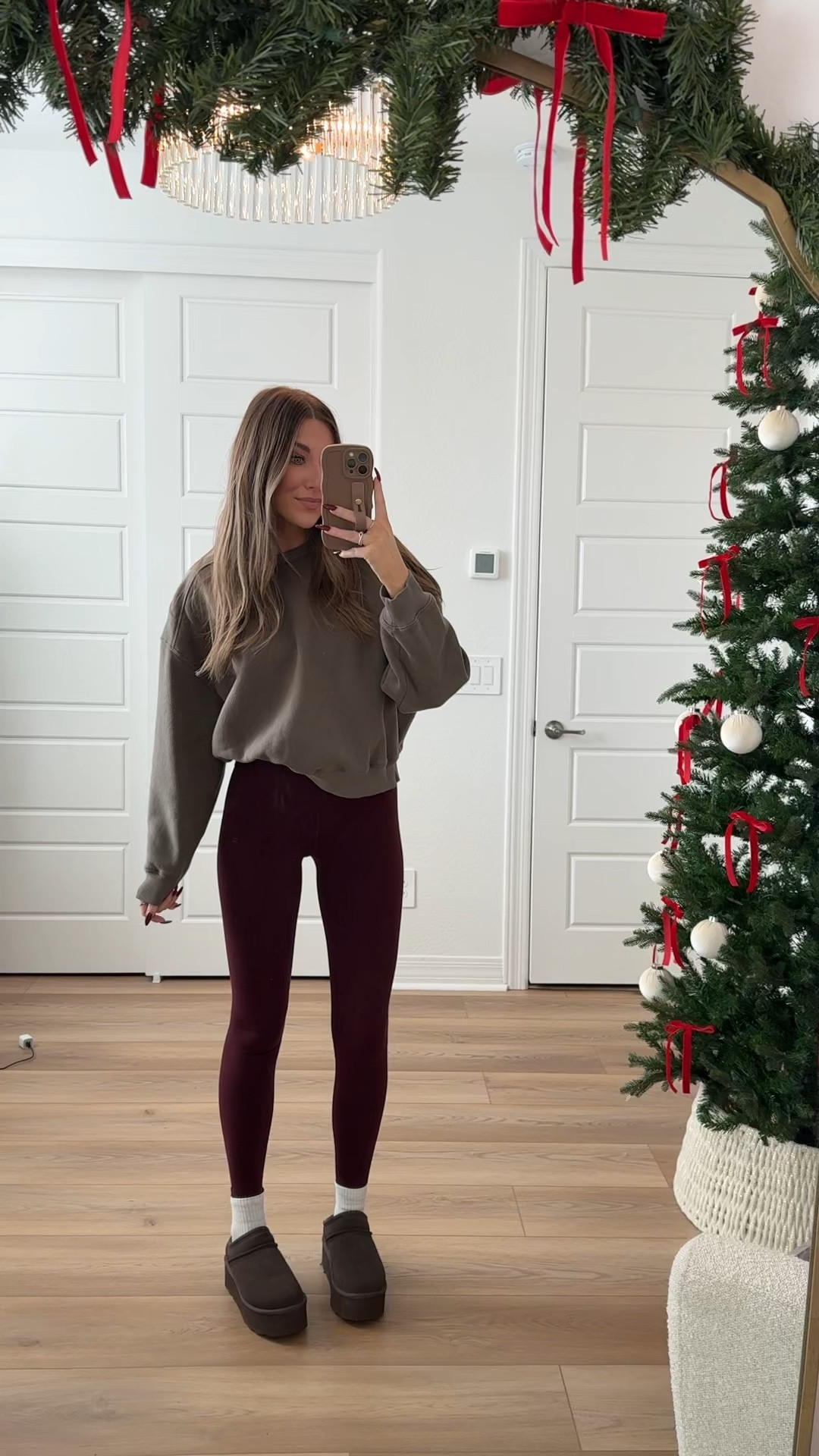 Comfy outfit!! Obsessed with these leggings and the platform slippers. I got my true size in the slippers and I’m wearing a 4 in the leggings 

#LTKHoliday #LTKGiftGuide #LTKWatchNow