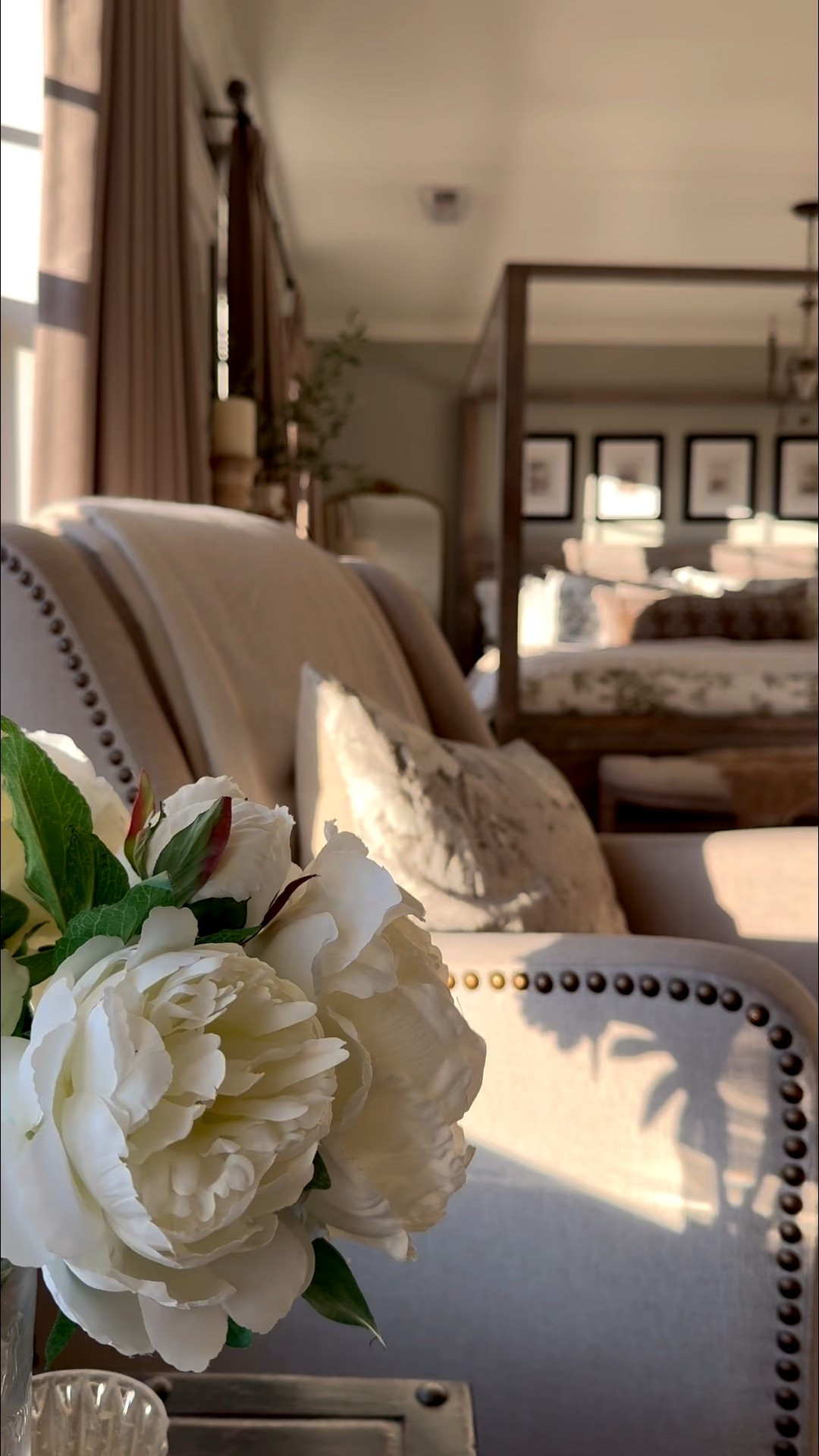 French Farmhouse Charm Bedroom 🕊️
This bedroom is all about soft layers and old-world charm. A beautiful toile duvet sets the tone, layered with a cozy knit blanket and vintage heirloom quilts for warmth, texture, and that collected-over-time feel. The canopy bed adds just the right touch of romance, creating a space that feels calm, charming, and deeply inviting.
French farmhouse style is less about perfection and more about comfort, history, and soul — mixing refined patterns with well-loved textiles to create a bedroom that feels cozy, elegant, and lived-in. This is the kind of space that makes you want to slow down, linger, and rest.
Perfect for anyone drawn to French country decor, farmhouse bedroom ideas, layered bedding, and timeless, romantic home design.

For bedding from @garnet.hill
Screenshot & follow links or tap the Garnet Hill button in my bio

✨Toile Sage Green Floral Flannel Duvet 
https://urlgeni.us/toile-duvet

Hand-Stitched Linen & Cotton Quilt-white 
https://urlgeni.us/whiteqlt

#LTKHome