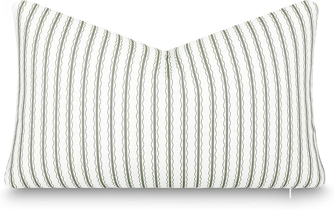 Crumbs Home Modern Farmhouse California Casual Indoor Outdoor Lumbar Pillow Cover, 12"x20" Water ... | Amazon (US)