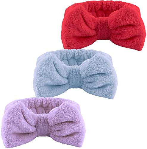 WSYUB Hairband, 3pcs Face Headband with Bow Tie, Soft Microfiber Skincare Band for Washing Face, ... | Amazon (US)
