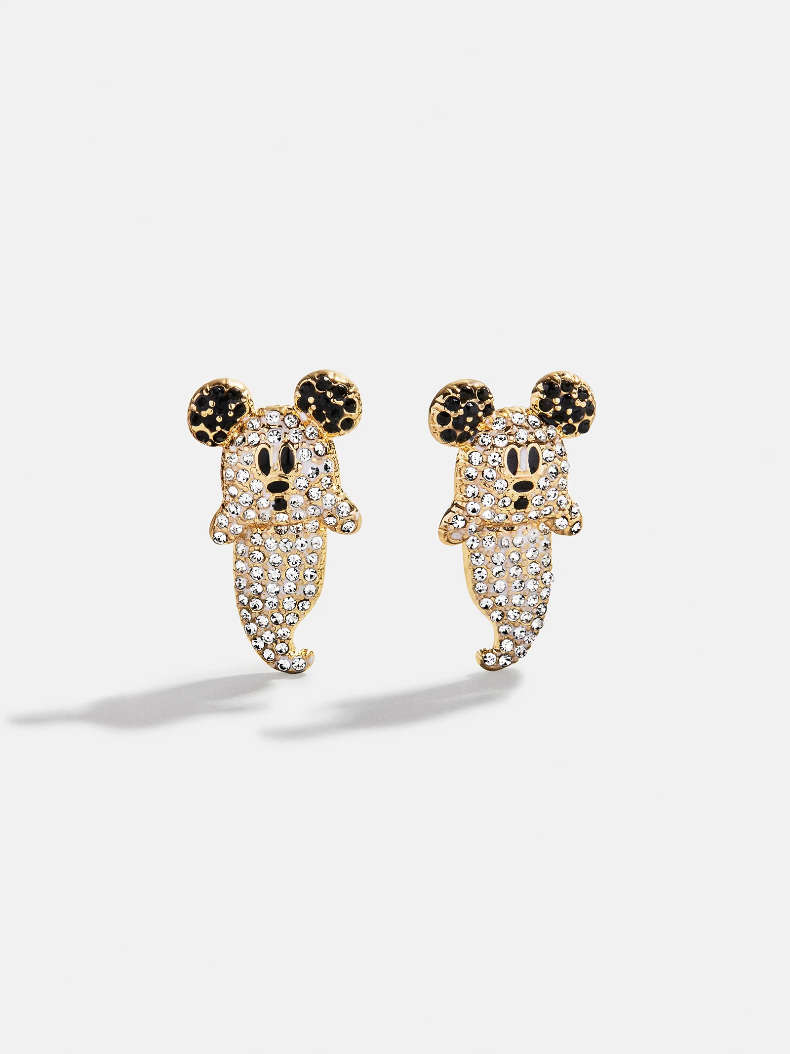 Disney Mickey Mouse Pavé Ghost Earrings - Gold/Pavé | BaubleBar