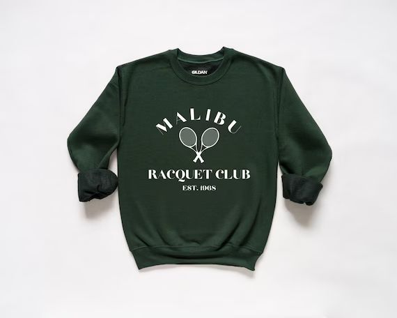 Vintage Malibu Racquet Club Crew Neck | Vintage Sweatshirt | Vintage Like Crew Neck | Neutral Swe... | Etsy (US)