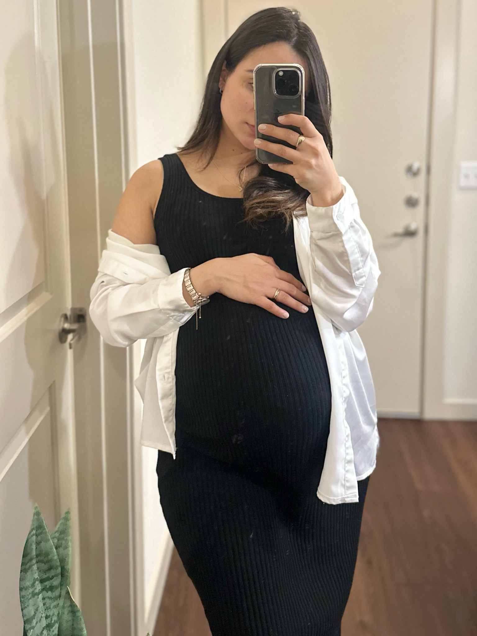 Outfit of the day - black and white 🤍🖤

Dresses fit like a glove when you’re 8 months pregnant. 

Pregnancy | Last trimester | Work Outfit | First time Mom | Neutrals

#LTKsalealert #LTKworkwear #LTKstyletip