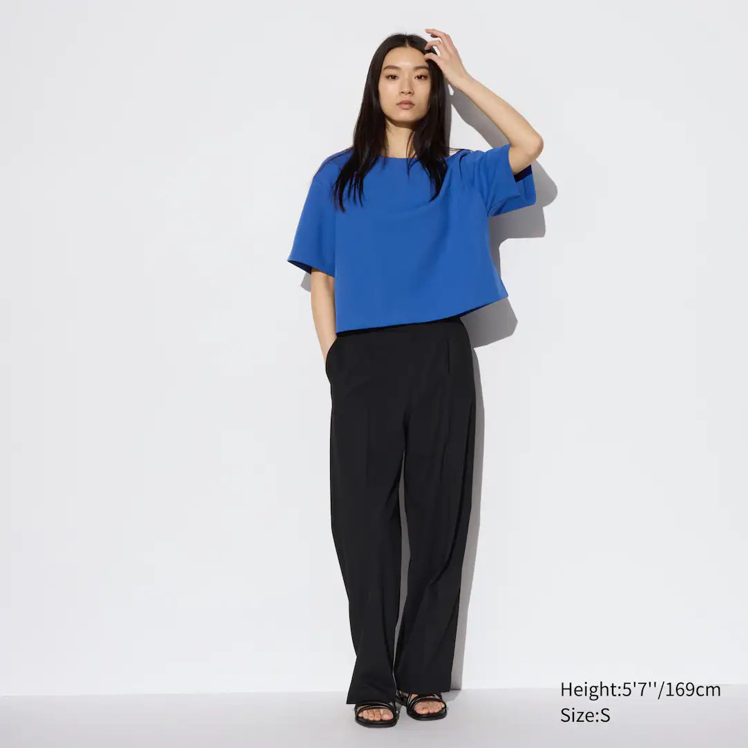 Pleated Wide Leg Trousers | UNIQLO (UK)