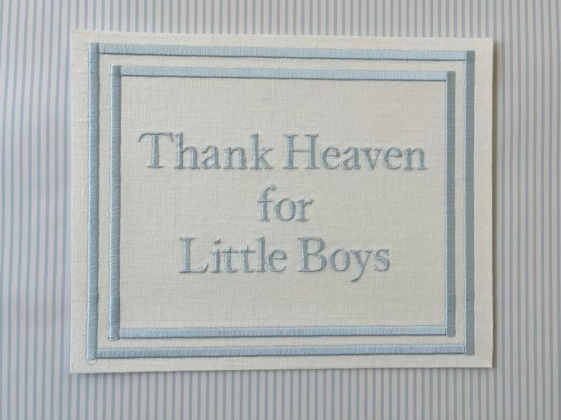 Thank Heaven for Little Boys Embroidery Art - Etsy | Etsy (US)