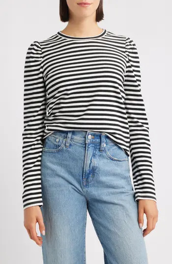 Easy Puff Long Sleeve Stripe Top | Nordstrom