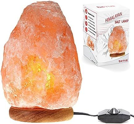 Betus [Natural Crystal] Himalaya Salt Lamp Hand Carved on Wood Base with Dimmable Cord and Light ... | Amazon (US)