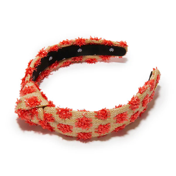 NATURAL MELON SLIM KNOTTED DOTTED RAFFIA HEADBAND | LELE SADOUGHI