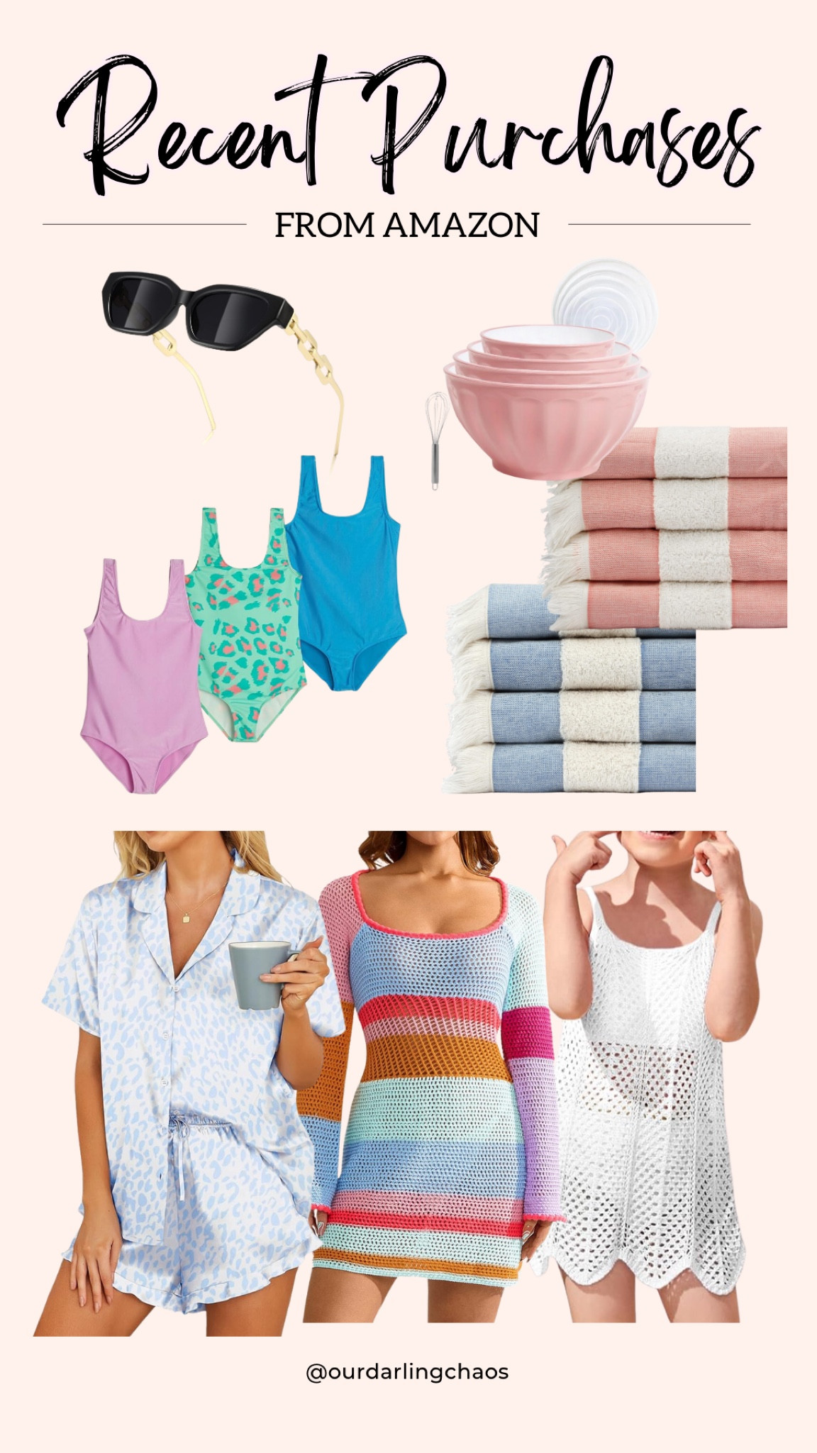 My recent purchases from Amazon!✨

Can wait to wear that crochet dress on vacation and bring those towels to the pool! Also how fun are those sunglasses and that little girls crochet dress!🩷

Amazon finds, Amazon vacation finds, Amazon travel finds, Amazon vacation dresses, Amazon pajamas, Amazon towels, Amazon sunglasses, Amazon swimsuits, best Amazon finds🩷🩷

#LTKTravel #LTKSwim #LTKKids