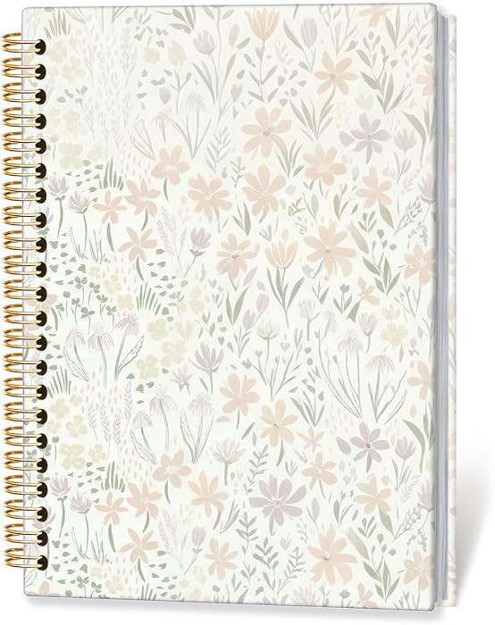 XYDEG Cute Floral Spiral Notebook Journal Daily Planner for Women, Pastel Wildflower Hardcover No... | Amazon (US)