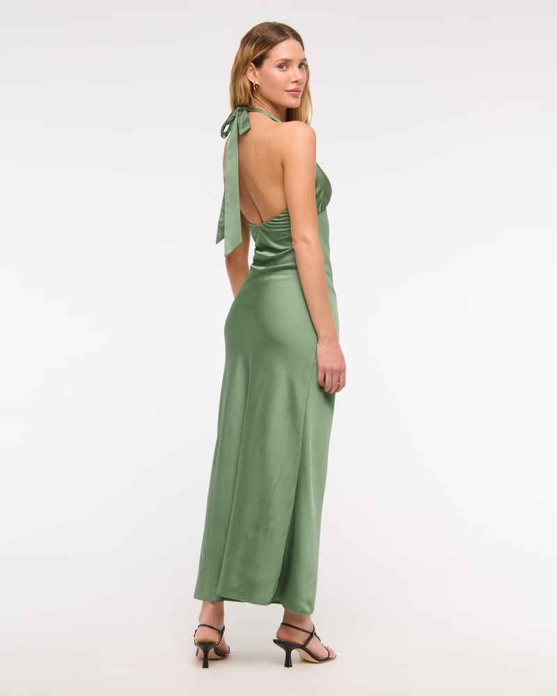 Women's The A&F Julia Slip Halter Maxi Dress | Women's Dresses & Jumpsuits | Abercrombie.com | Abercrombie & Fitch (US)