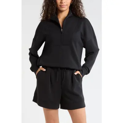 Zella Ultrasoft Half Zip Pullover in Brown Mole Heather at Nordstrom, Size Xx-Large | Nordstrom