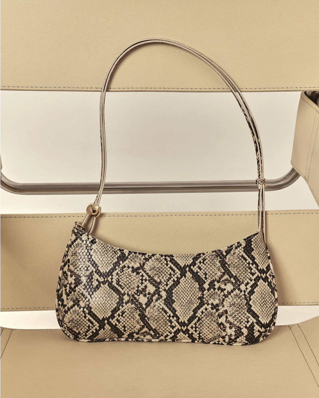 ROSABELLE SHOULDER BAG - CREAM SNAKE - Handbags - Billini | Billini AU