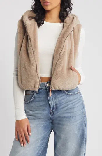 Mink Faux Fur Hooded Vest | Nordstrom