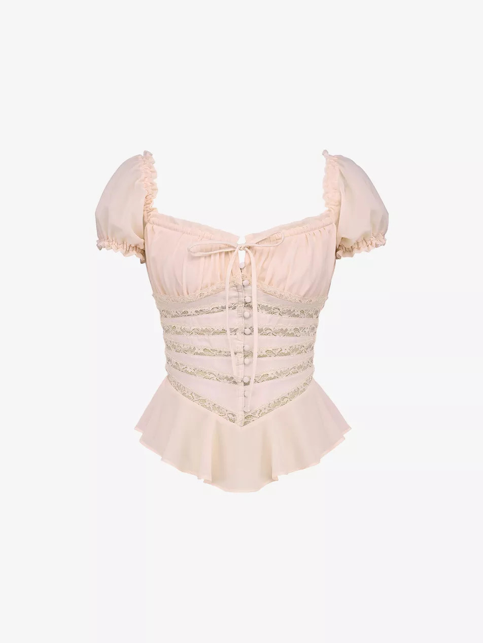 Cara Peplum-Hem Chiffon Top | Selfridges