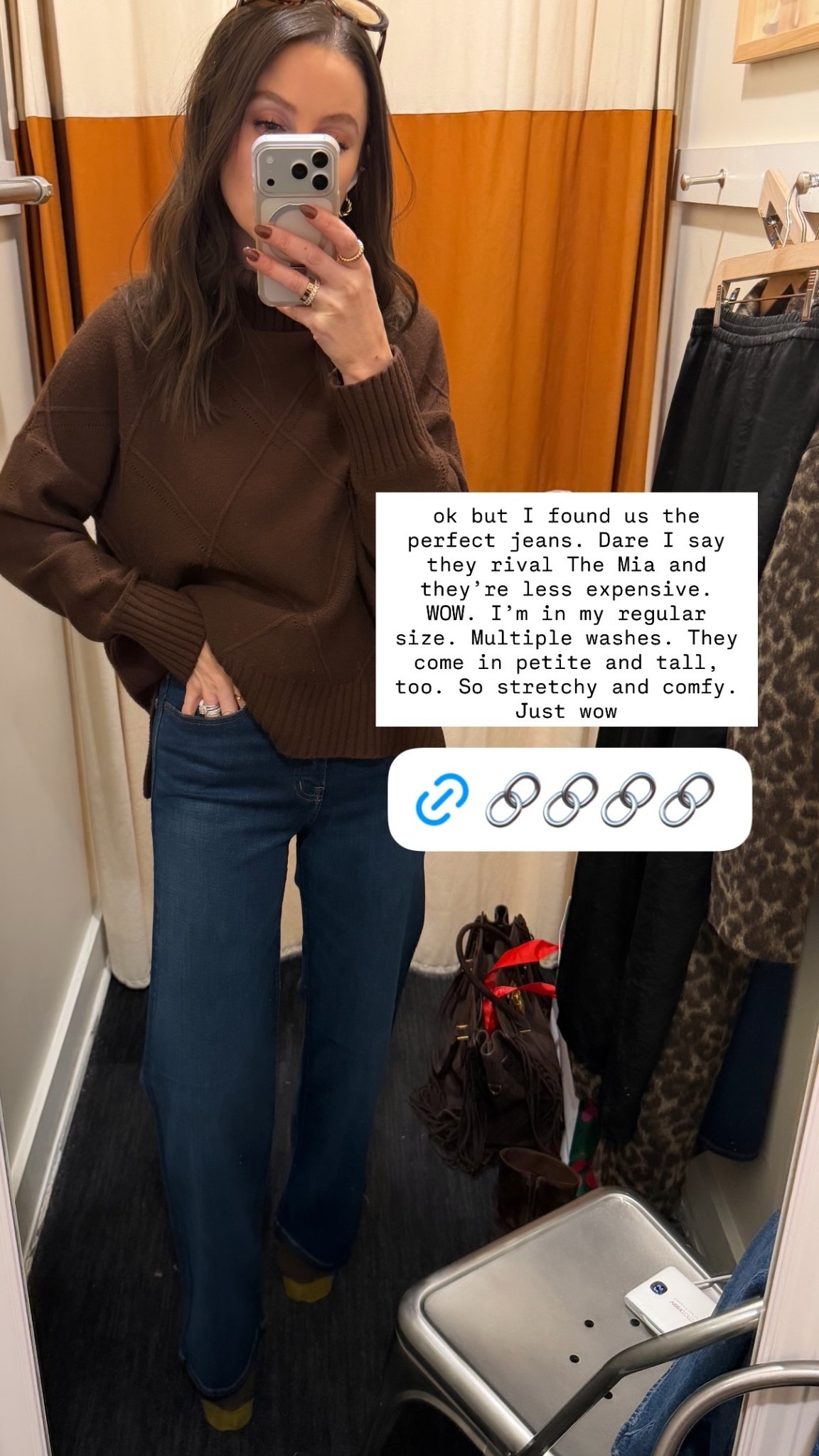 ok but I found us the perfect jeans. Dare I say they rival The Mia and they’re less expensive. WOW. I’m in my regular size. Multiple washes. They come in petite and tall, too. So stretchy and comfy. Just wow