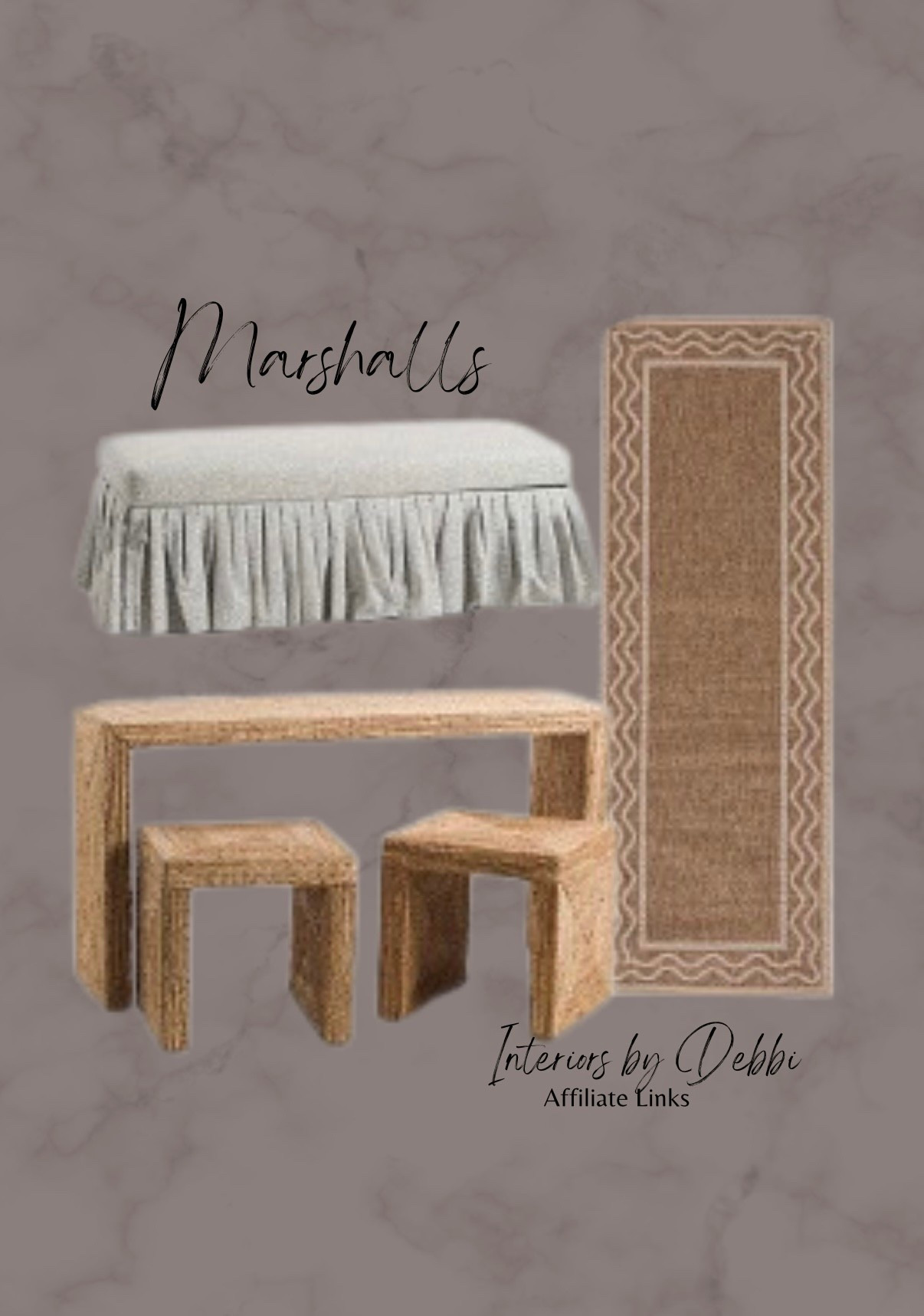 Marshall’s Finds
Runner, bench, sofa table, transitional home, modern decor, amazon find, amazon home, target home decor, mcgee and co, studio mcgee, amazon must have, pottery. barn, Walmart finds, affordable decor, home styling, budget friendly, accessories, neutral decor, home finds, buy new arrival, coming soon, sale alert, high end look for less, Amazon favorites, Target finds, cozy, modern, earthy, transitional, luxe, romantic, home decor, budget friendly decor #marshalls

#LTKSeasonal #LTKHome
