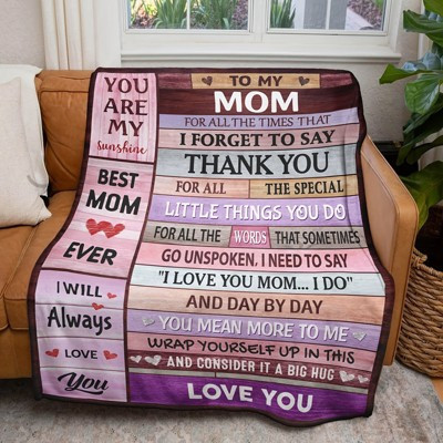 Lomsoe 1pc Love Mom Blanket, Soft Mom Blankets, I Love You Mom Letter Warm Throw Blankets, Birthday Gifts For Mom From Daughter & Son. 30x40inch | Target