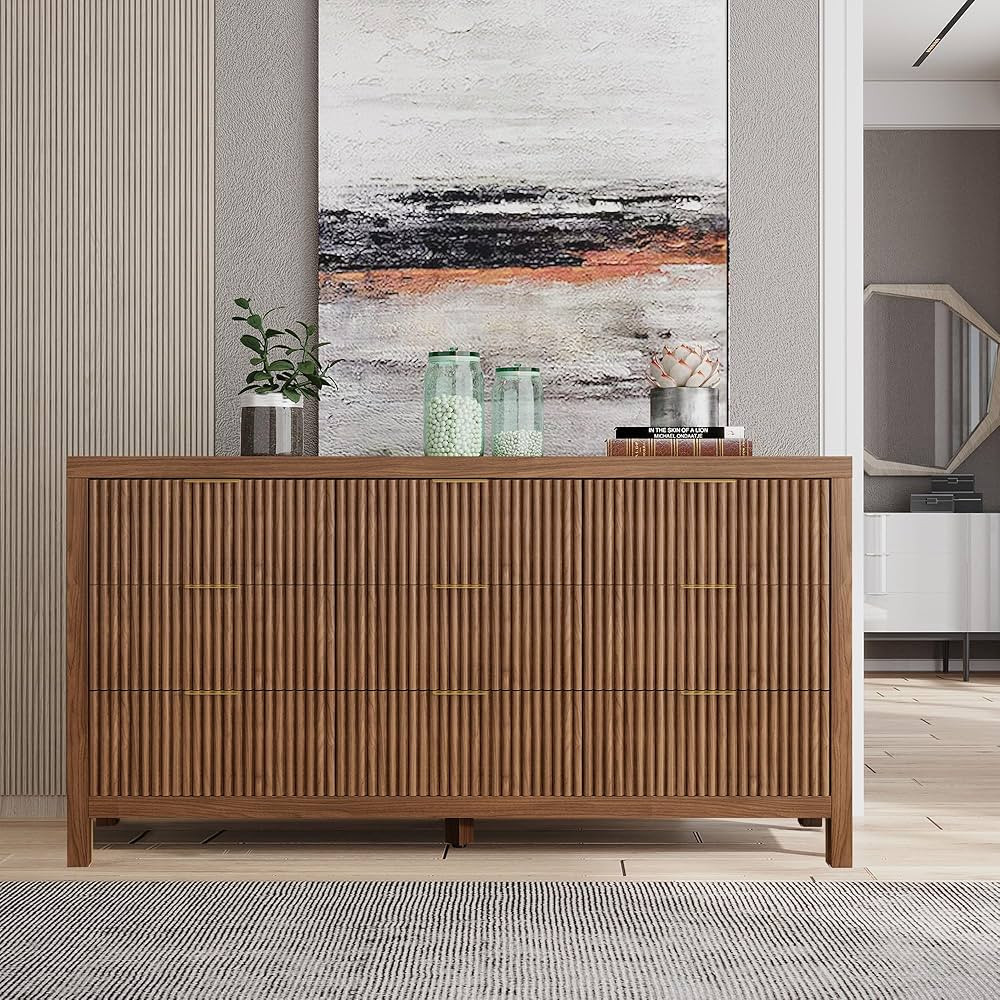 Dresser for Bedroom with 9 Drawers, Wide Bedroom Dresser with Drawer Organizers, Modern Nightstan... | Amazon (US)